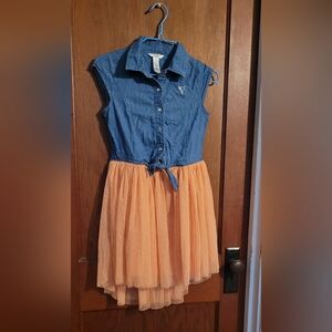 Girls Denim Tulle Spring and Summer Dress